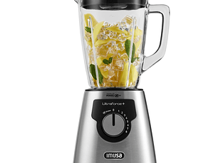 Licuadora IMUSA Ultraforce + 8V, 1000W, Vidrio, 2.2L, Acero inoxidable