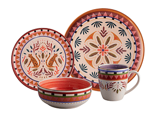 Vajilla Corona Selvática 4 Puestos 16 Piezas