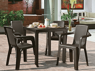 Combo Comedor Eterna (1 Mesa + 4 Sillas Con Brazos)