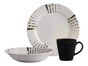 Vajilla Corona Malaya 4 puestos 12 Piezas