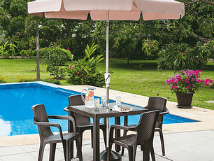 Combo Comedor Eterna (1 Mesa + 4 Sillas Con Brazos)