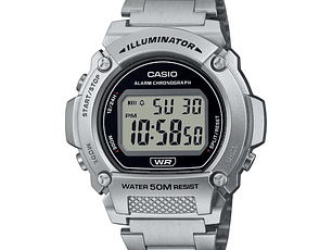 RELOJ  PARA HOMBRE CASIO ILLUMINATOR W219HD-1AVDF - PLATEADO
