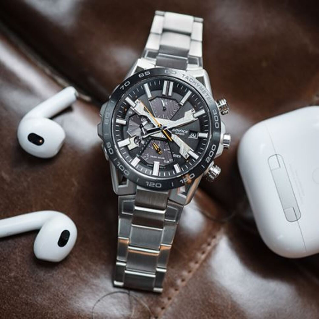 RELOJ  PARA HOMBRE CASIO EDIFICE EQB2000DB-1ADR - PLATEADO 8