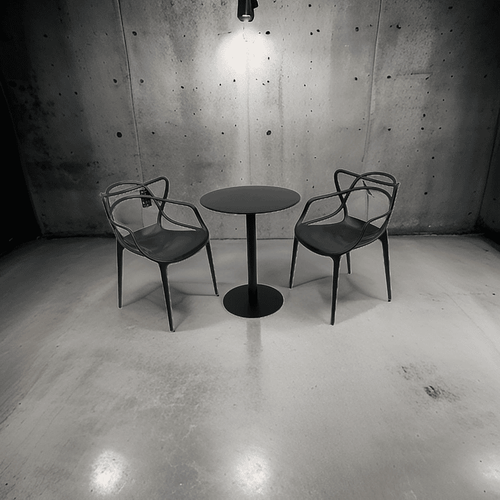 Mesa Metálica Redonda Barcelona Negra 2