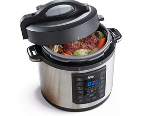 Oster® Multiolla, Capacidad de 5,7 Litros, con 12 Funciones, Color Acero.