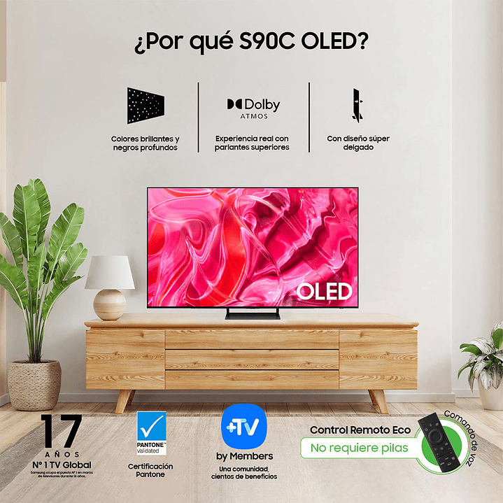 TV SAMSUNG 65 Pulgadas 165.1 cm QN65S90C 4K-UHD OLED Smart TV 4