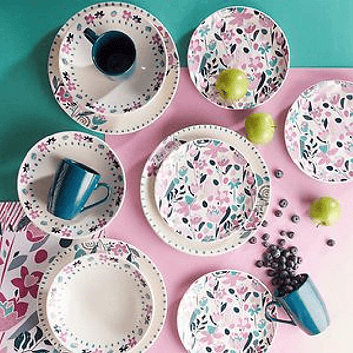 Vajilla Corona Jardín 4 Puestos 16 Piezas 1