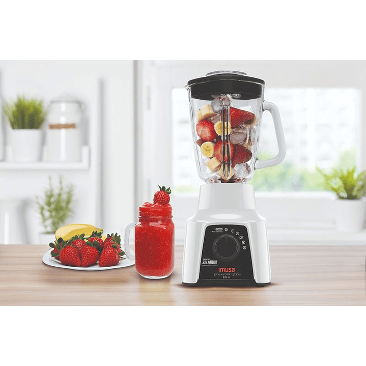 Licuadora IMUSA Powermix Glass 5V Blanca 4