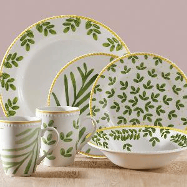 Vajilla Corona Salvia 4 puestos 16 piezas 1