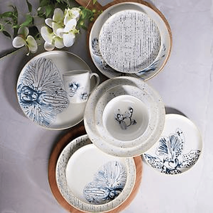 Vajilla Corona Cattleya 4 puestos 16 piezas 2