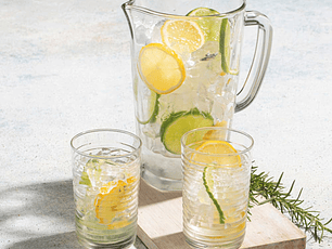 Set Jarra + Vaso Rayas Tu Mesa x 5 Unidades