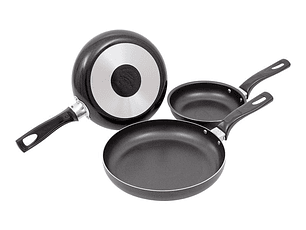SET INFALTABLE: SARTEN 18 CM + SARTEN DE 20 CM + CACEROLA DE 14 CM