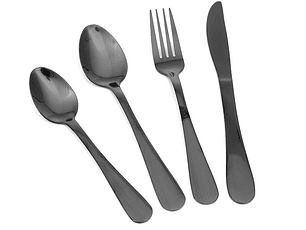 CUBIERTOS GOLDEN BLACK 16 PIEZAS