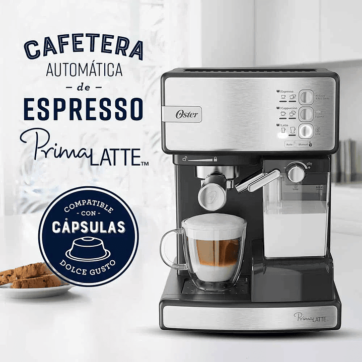 Cafetera Automática de Espresso PrimaLatte™ Plateada / Oster 2
