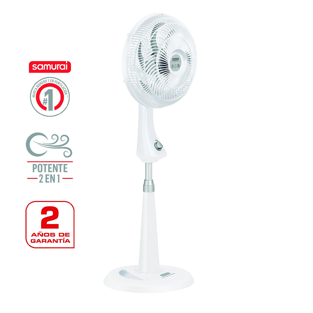 Ventilador Turbo Silence Compact 2 en 1 Blanco / Samurai 2