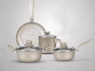 Juego de Ollas 7 piezas + 3 Utensilios Gold Encuentros / North