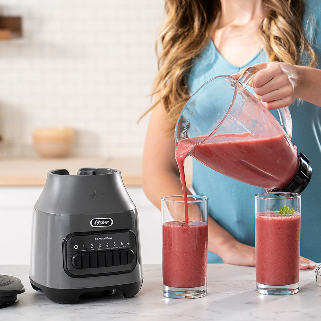 Oster® Licuadora, 6 velocidades más Pulso, Vaso de Vidrio, 1.5 Lt, 800 W, Gris 6