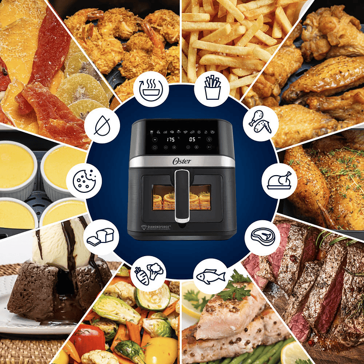 Oster® Freidora de Aire Digital, 6L de Capacidad,Recubrimiento Oster® 8