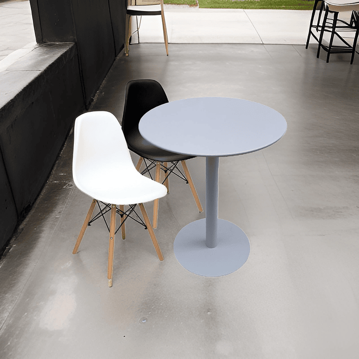 Mesa Metálica Redonda Barcelona Blanca 3