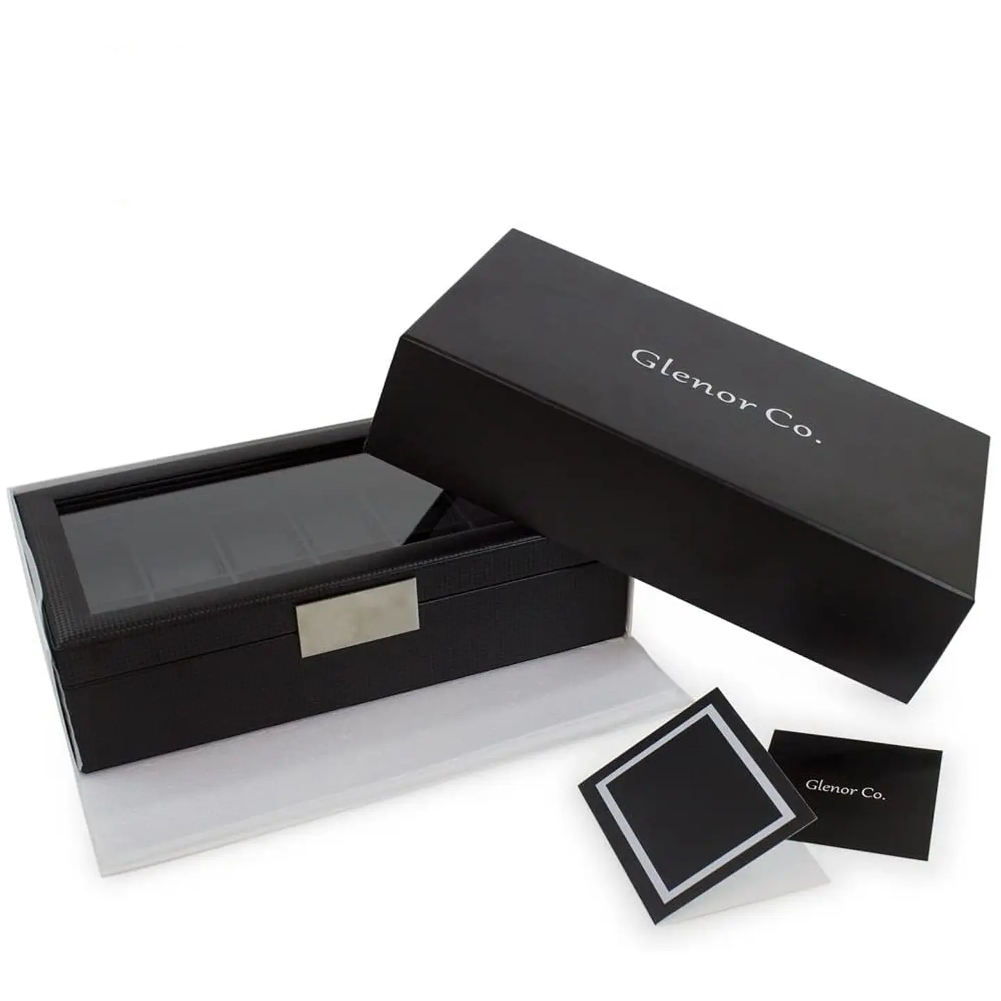 Estuche Caja de Lujo para 12 relojes Glenor Original carbón fiber 2