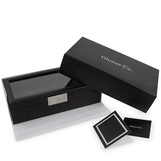 Estuche Caja de Lujo para 12 relojes Glenor Original carbón fiber