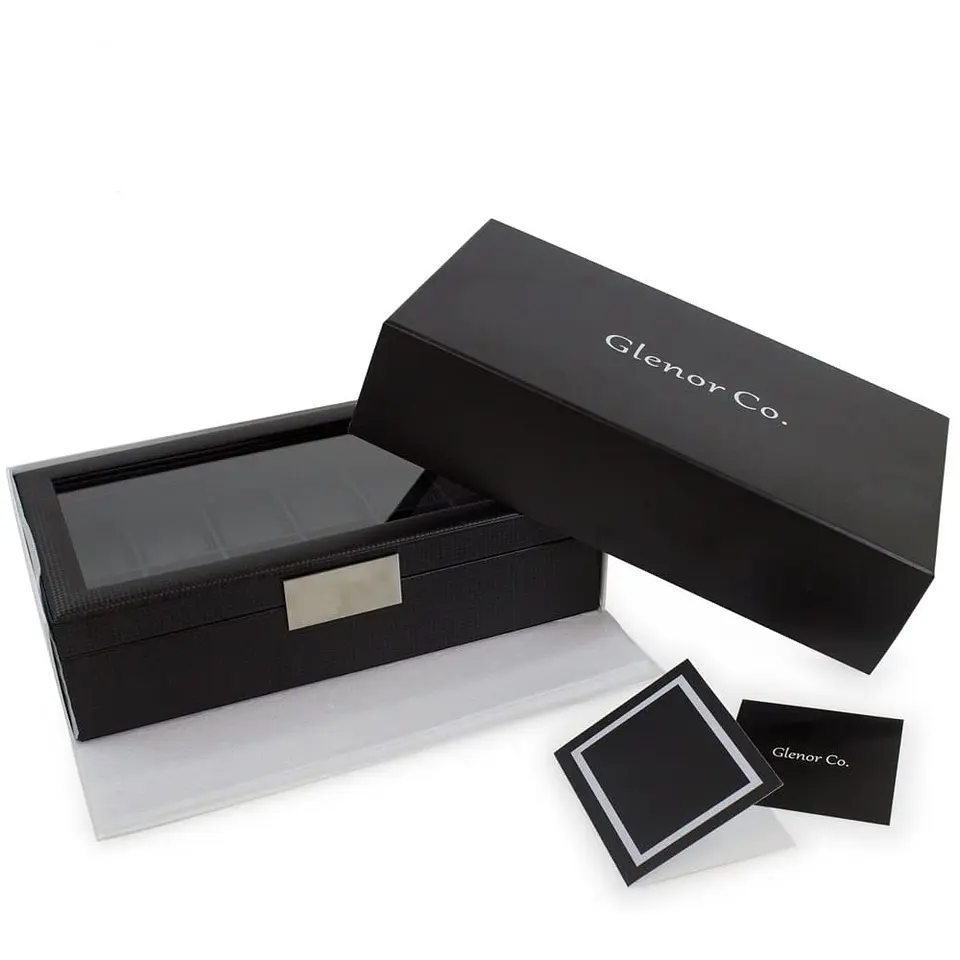 Estuche Caja de Lujo para 12 relojes Glenor Original carbón fiber 2