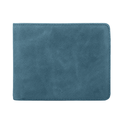 Billetera Bifold Cuero con Bloqueo RFID Ocean Blue