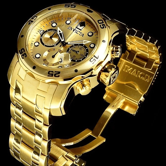 Reloj Dorado Invicta pro diver Gold