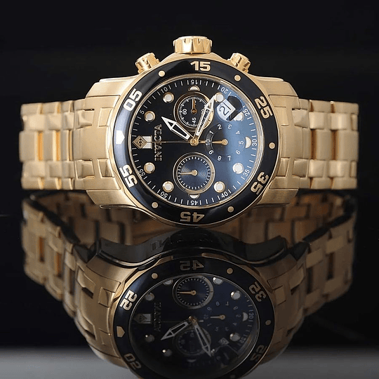 Reloj Dorado Invicta pro diver Gold Black