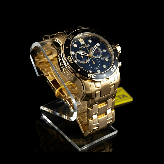 Reloj Dorado Invicta pro diver Gold Black