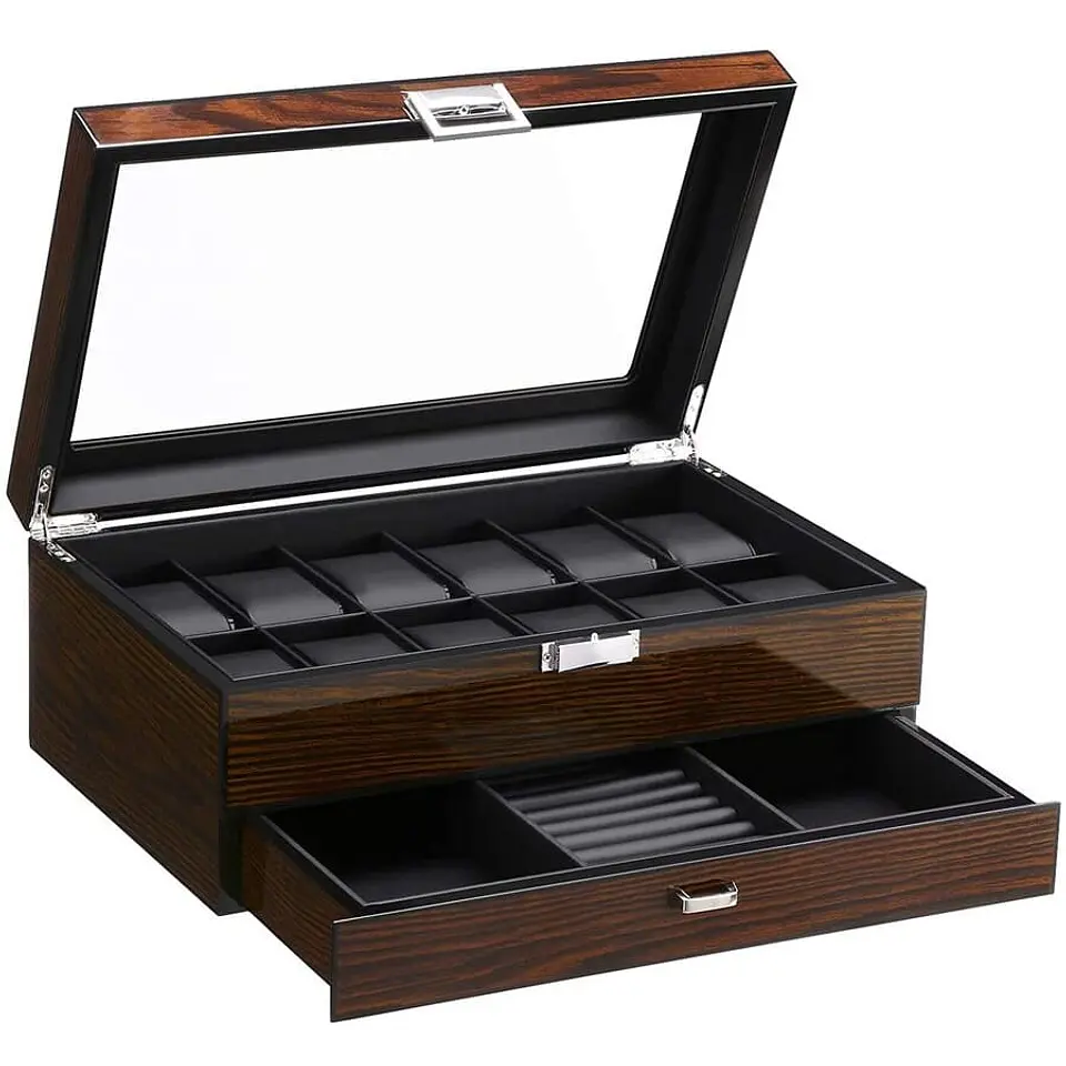 Estuche organizador de Lujo en Madera Relojes y accesorios 1