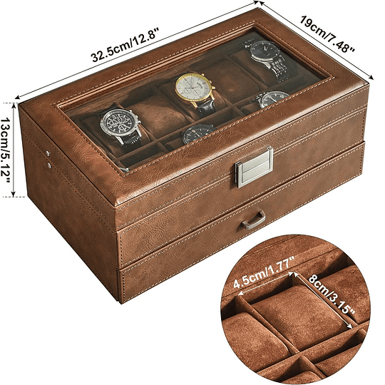 Caja Organizadora de relojes y complementos Brown