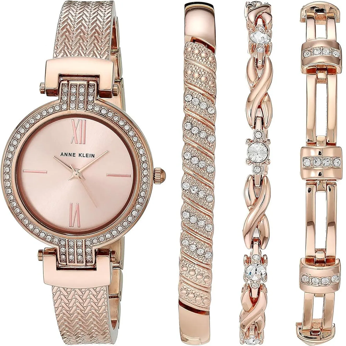 Juego de Reloj y pulseras gold rose Anne Klein 1