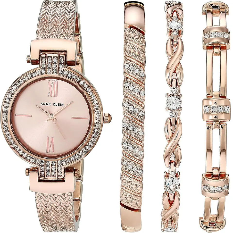 Juego de Reloj y pulseras gold rose Anne Klein 1