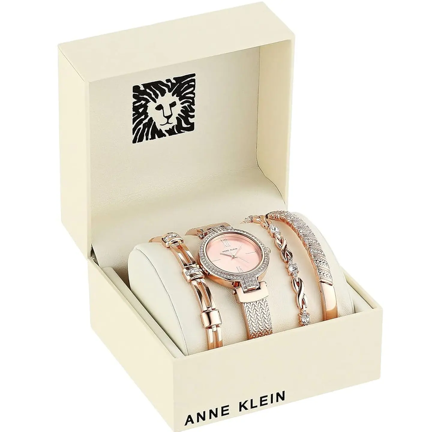 Juego de Reloj y pulseras gold rose Anne Klein 2
