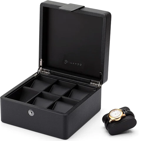 Caja organizador de Lujo para 6 relojes cuero texturizado