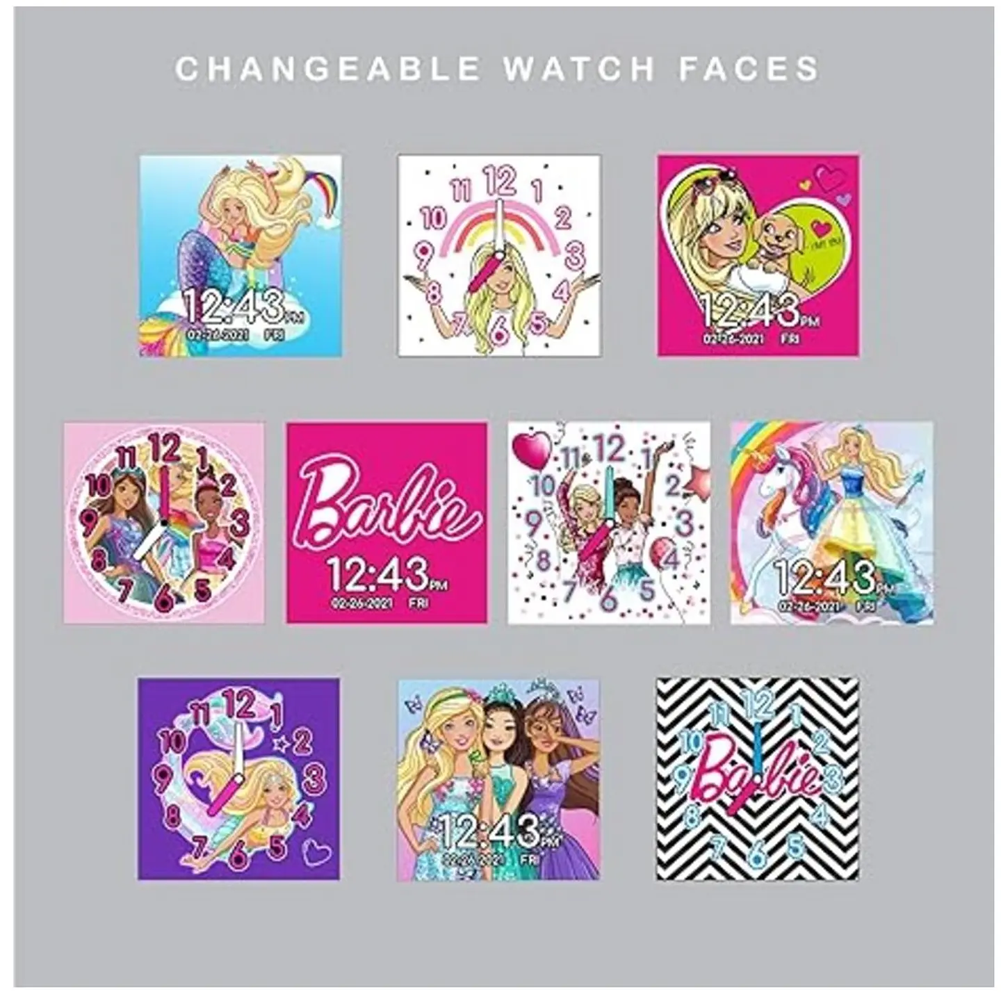 Reloj Inteligente Barbie rosa niñas 3