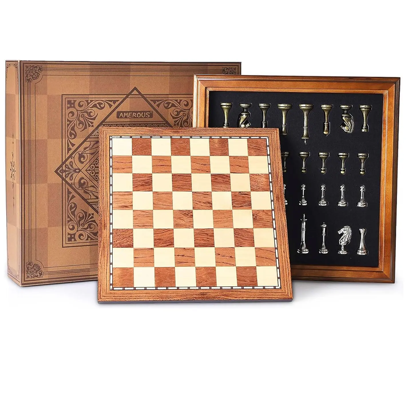 Juego de ajedrez de Lujo 12.5 pulgadas con piezas de metal 4