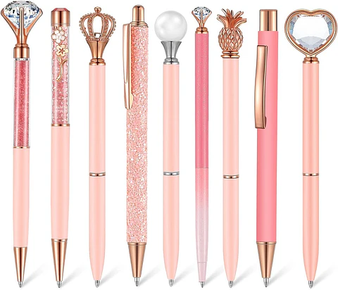 Juego de Bolígrafos rose gold de lujo para mujer