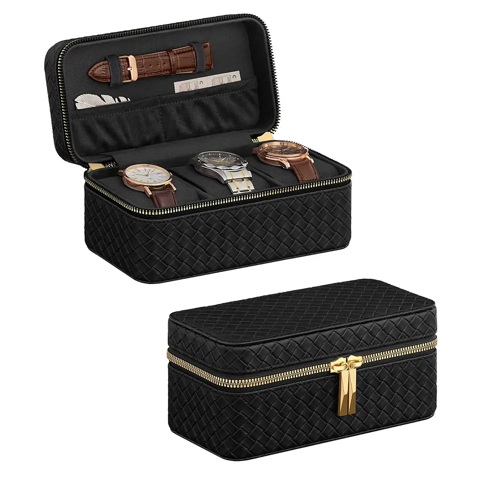 Estuche de lujo para 3 relojes Negro. 1