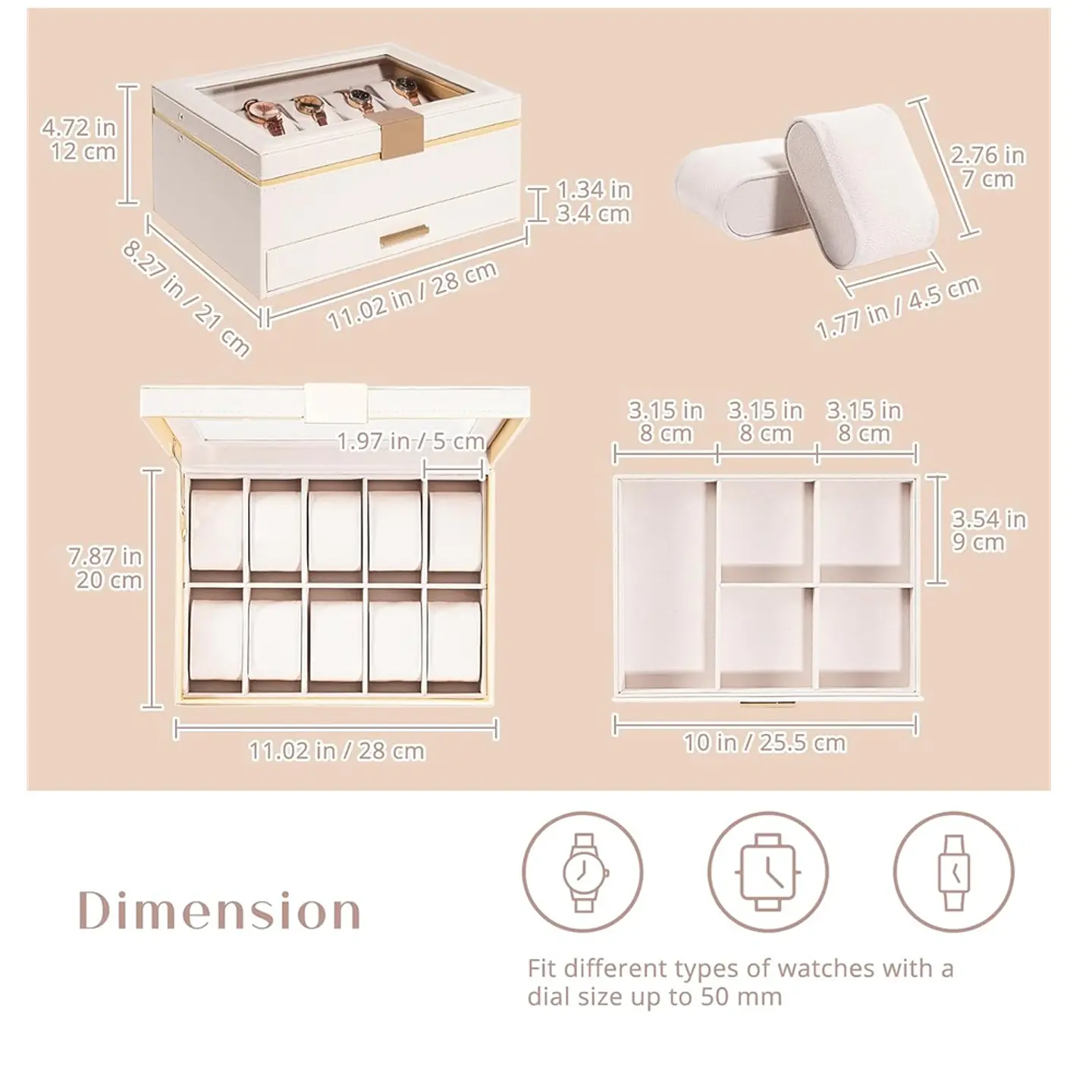 Estuche Organizador de lujo Mujer Relojes y complementos. 4