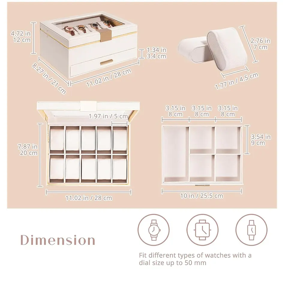 Estuche Organizador de lujo Mujer Relojes y complementos. 4