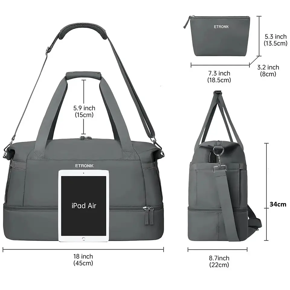 Bolso de viaje multifuncional con compartimento para zapatos. 4