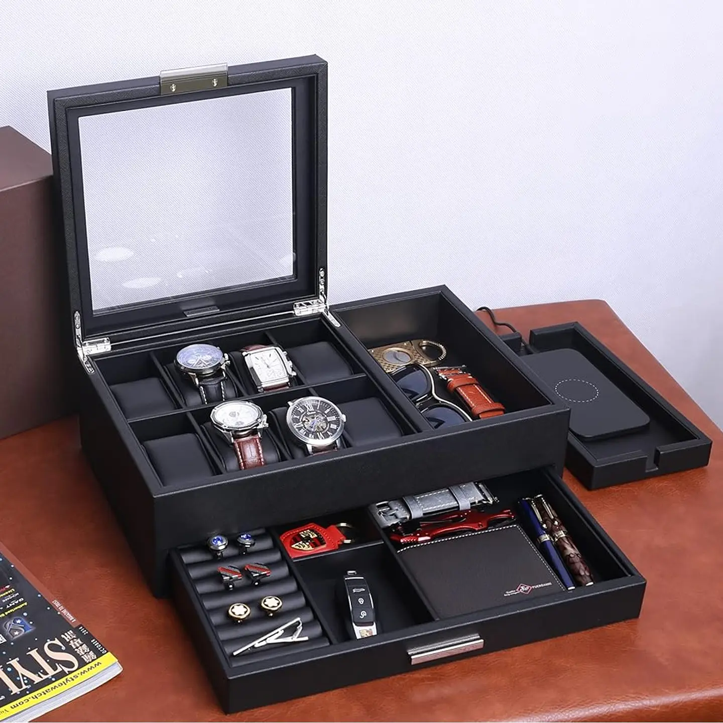Organizador de lujo Relojes accesorios hombre 2