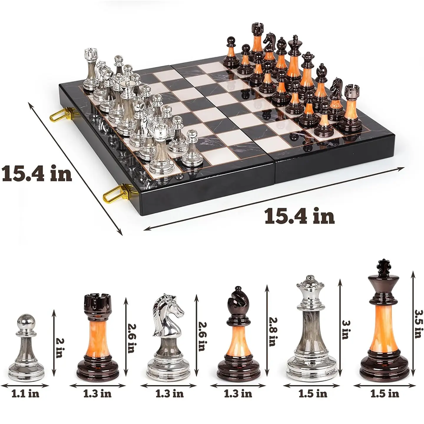 Juego de Ajedrez de Lujo ,tablero de 15 pulgadas. 2
