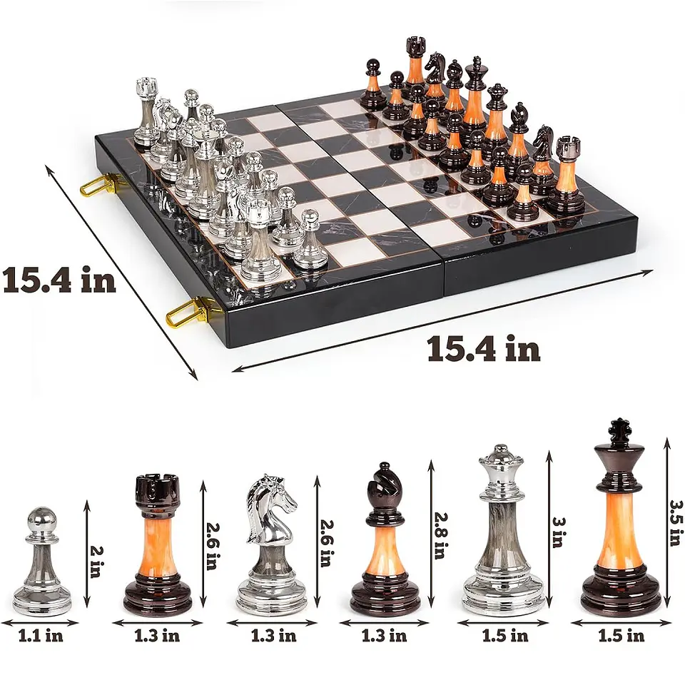 Juego de Ajedrez de Lujo ,tablero de 15 pulgadas. 2