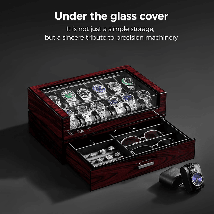 Caja Organizadora exhibidora de lujo Relojes,Gafas 4