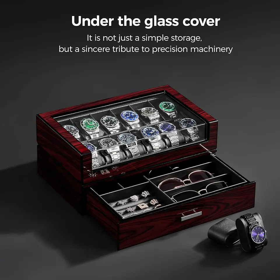 Caja Organizadora exhibidora de lujo Relojes,Gafas 4