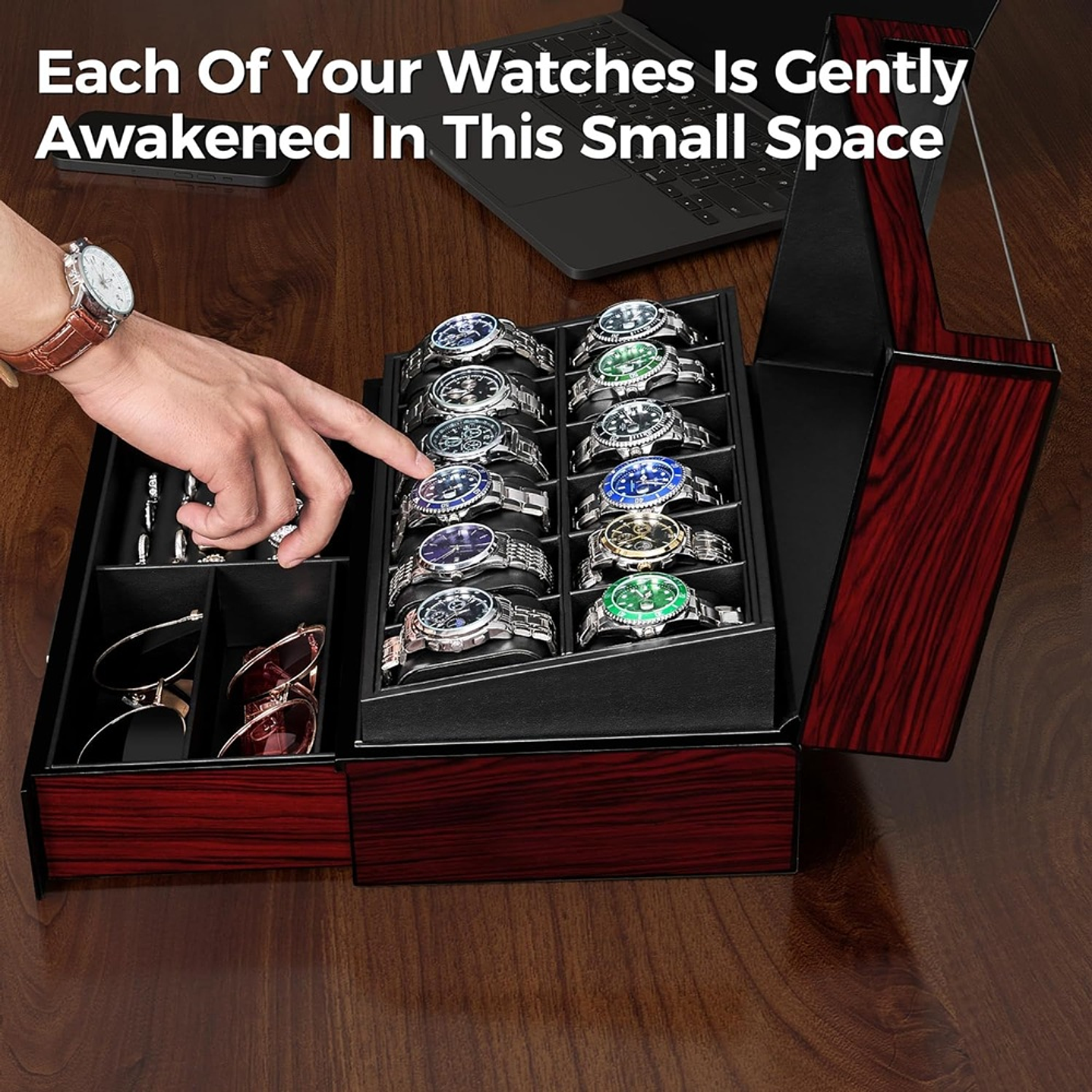 Caja Organizadora exhibidora de lujo Relojes,Gafas 5