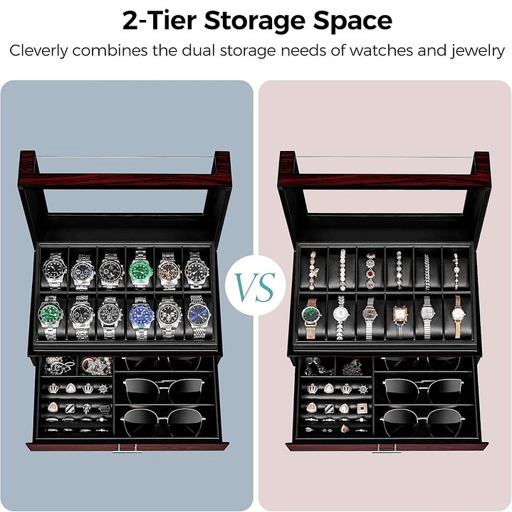 Caja Organizadora exhibidora de lujo Relojes,Gafas 6